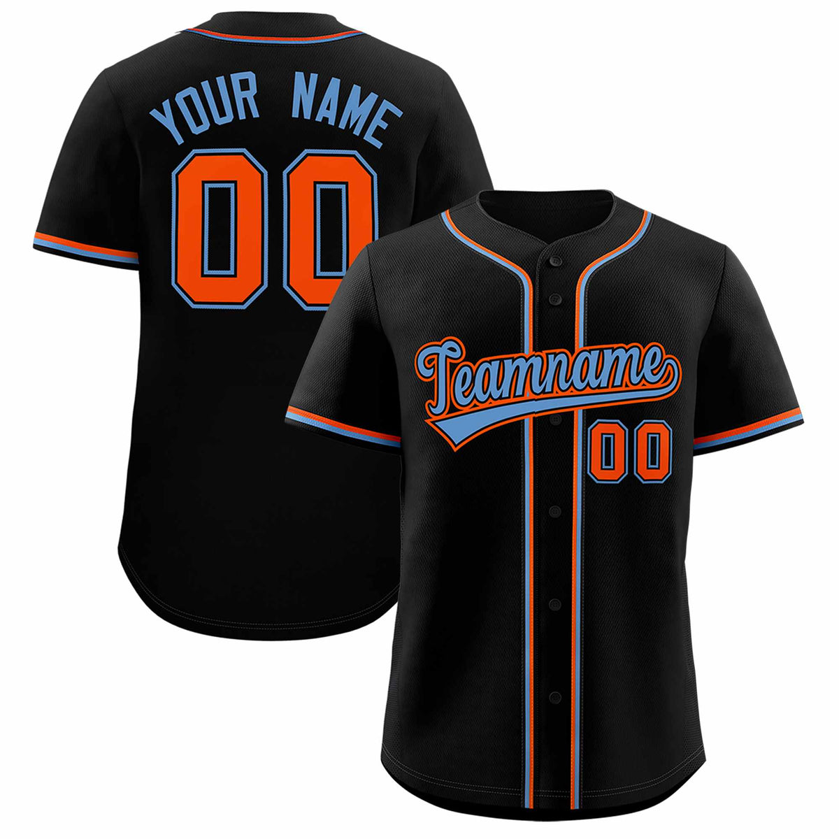 Custom Black Classic Style Authentic Baseball Jersey