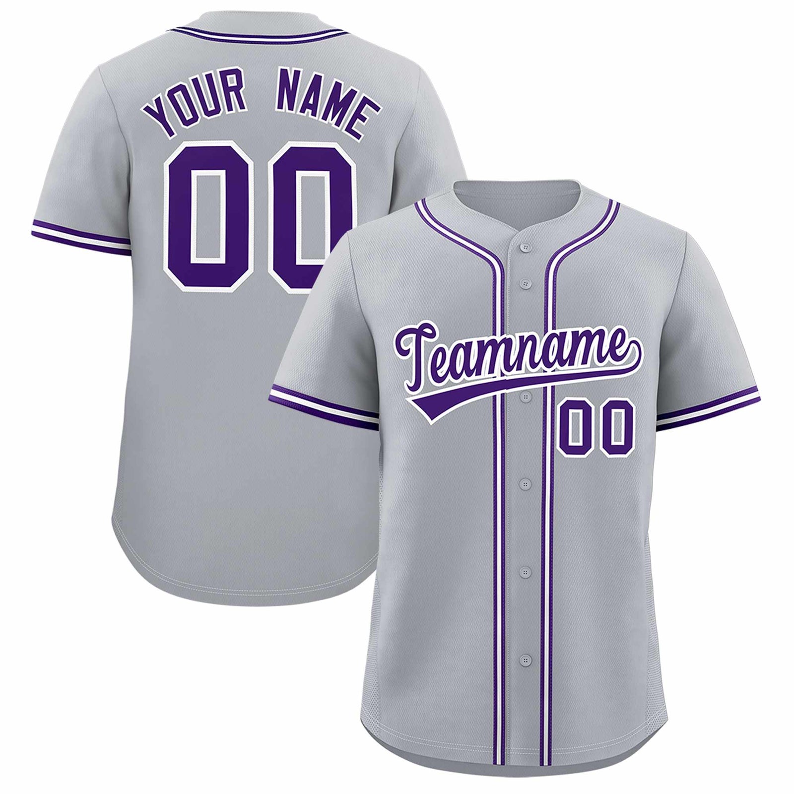 Custom Gray Classic Style Authentic Baseball Jersey