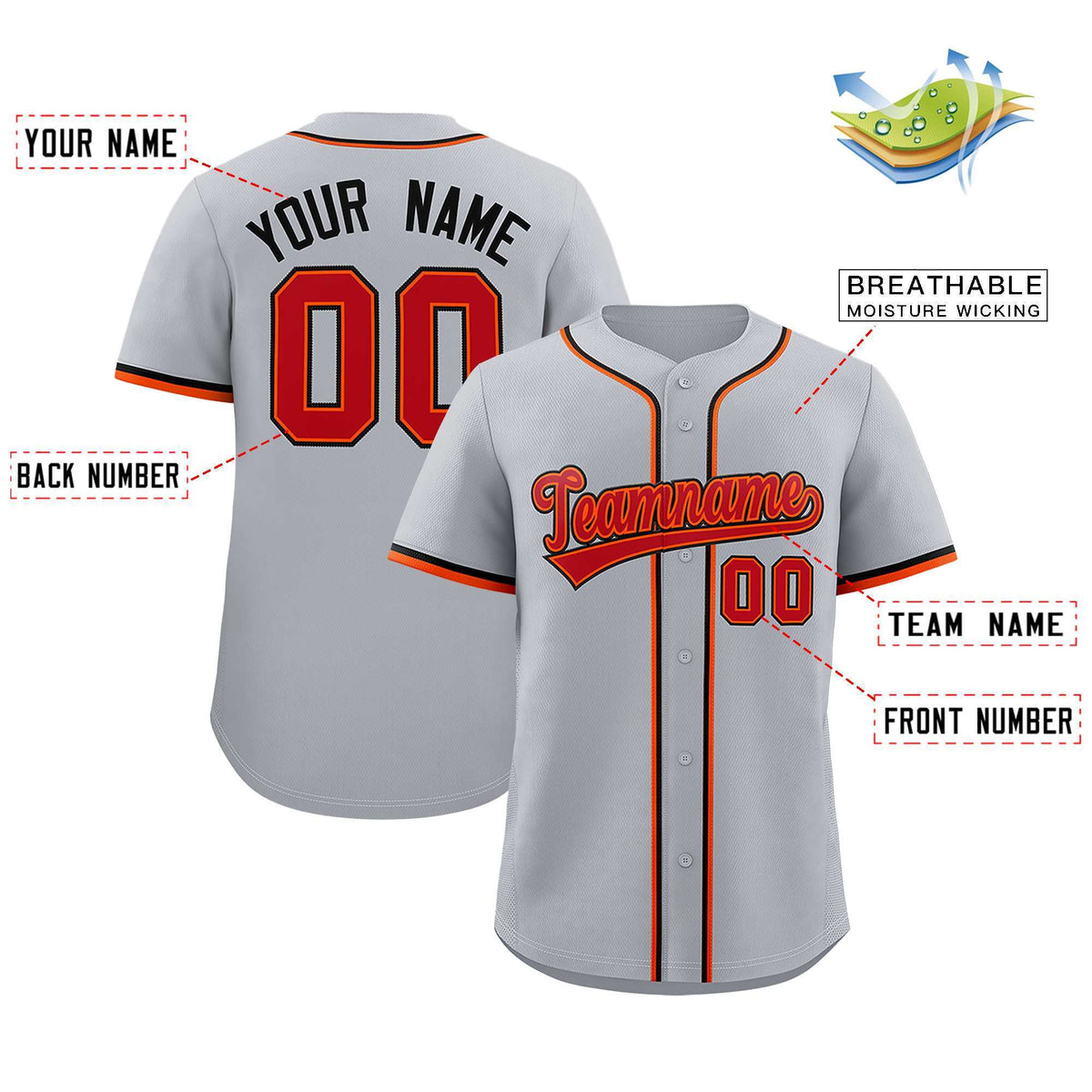 Custom Gray Classic Style Authentic Baseball Jersey