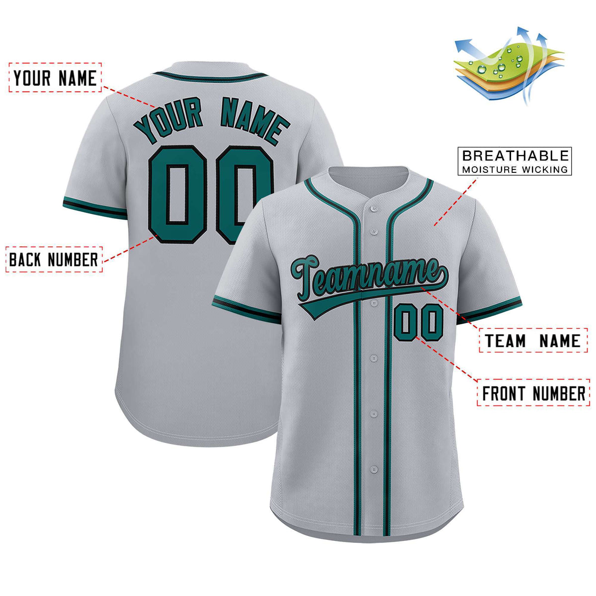 Custom Gray Classic Style Authentic Baseball Jersey