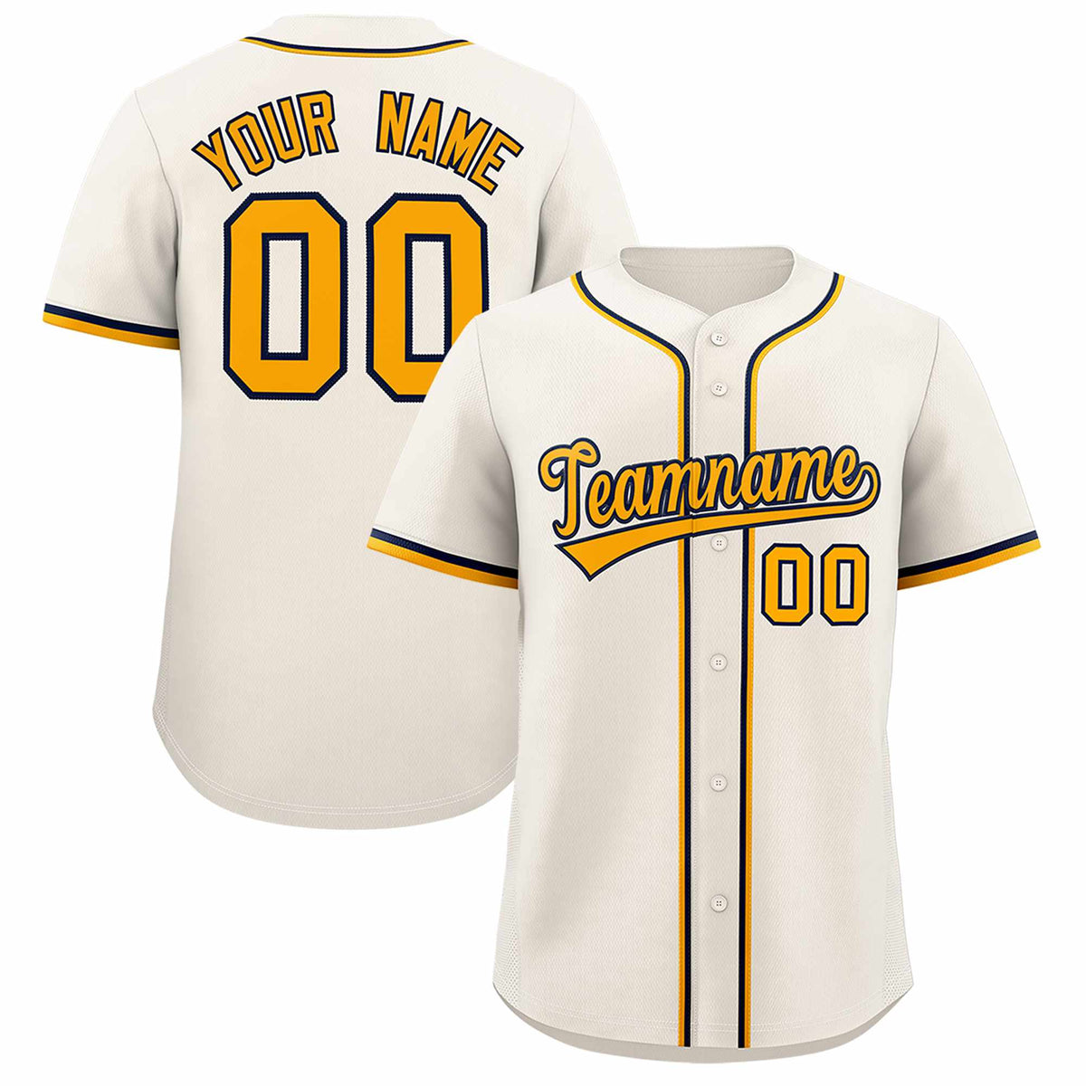 Custom Cream Classic Style Authentic Baseball Jersey