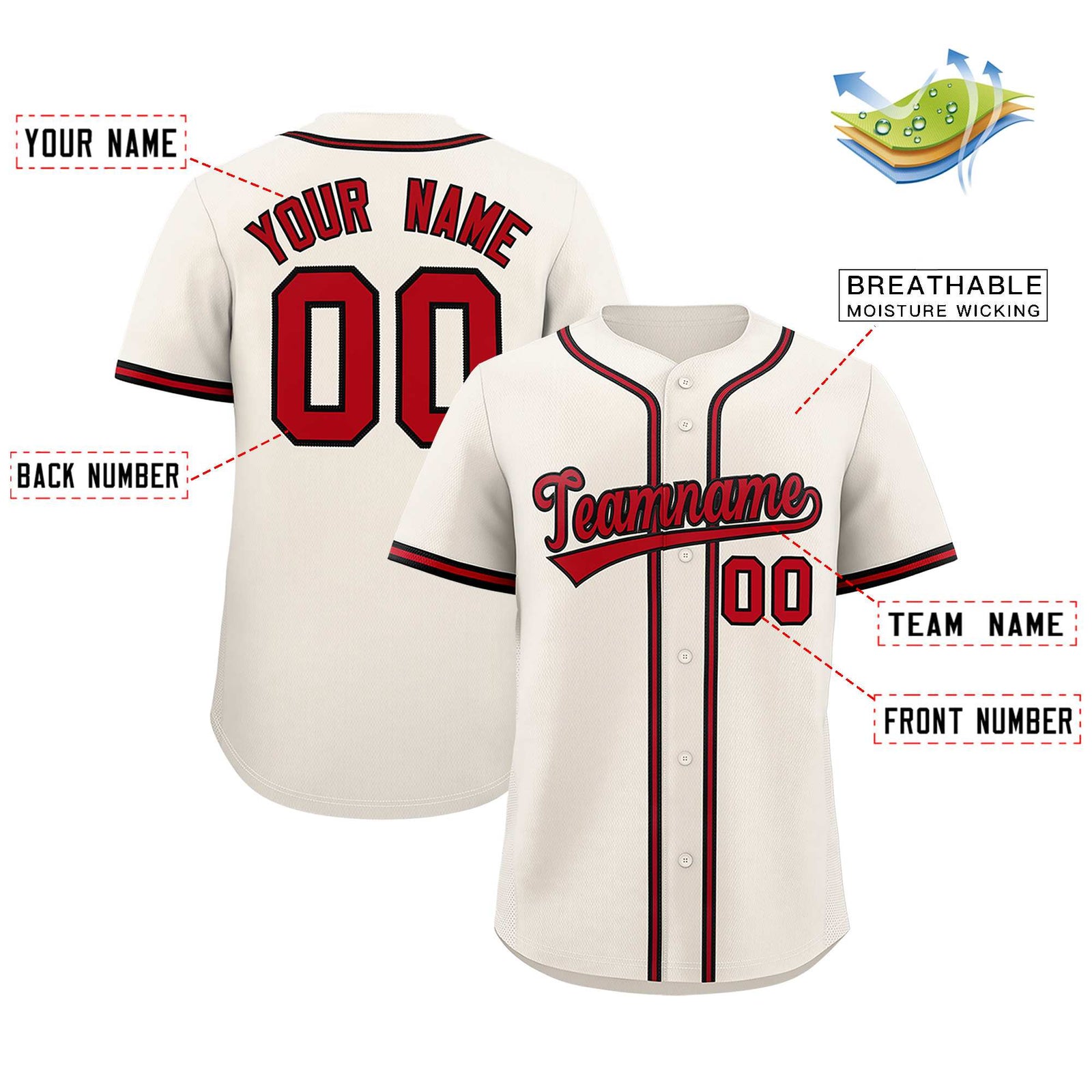 Custom Cream Classic Style Authentic Baseball Jersey