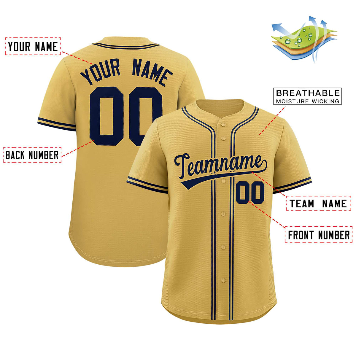 Custom Cream Classic Style Authentic Baseball Jersey