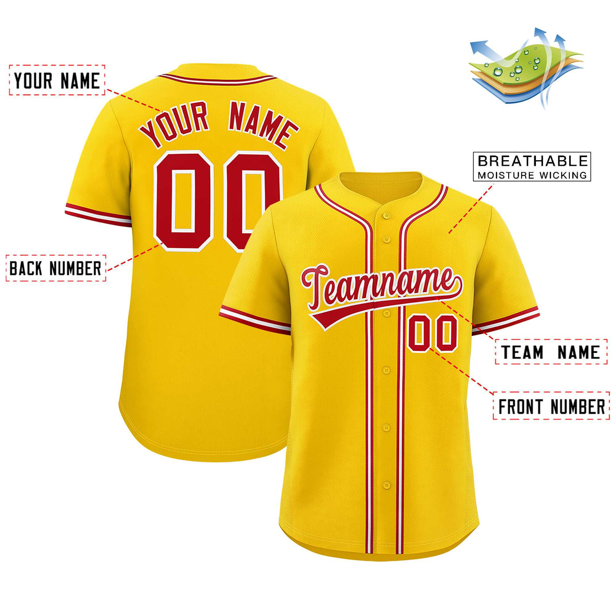 Custom Gold Classic Style Authentic Baseball Jersey