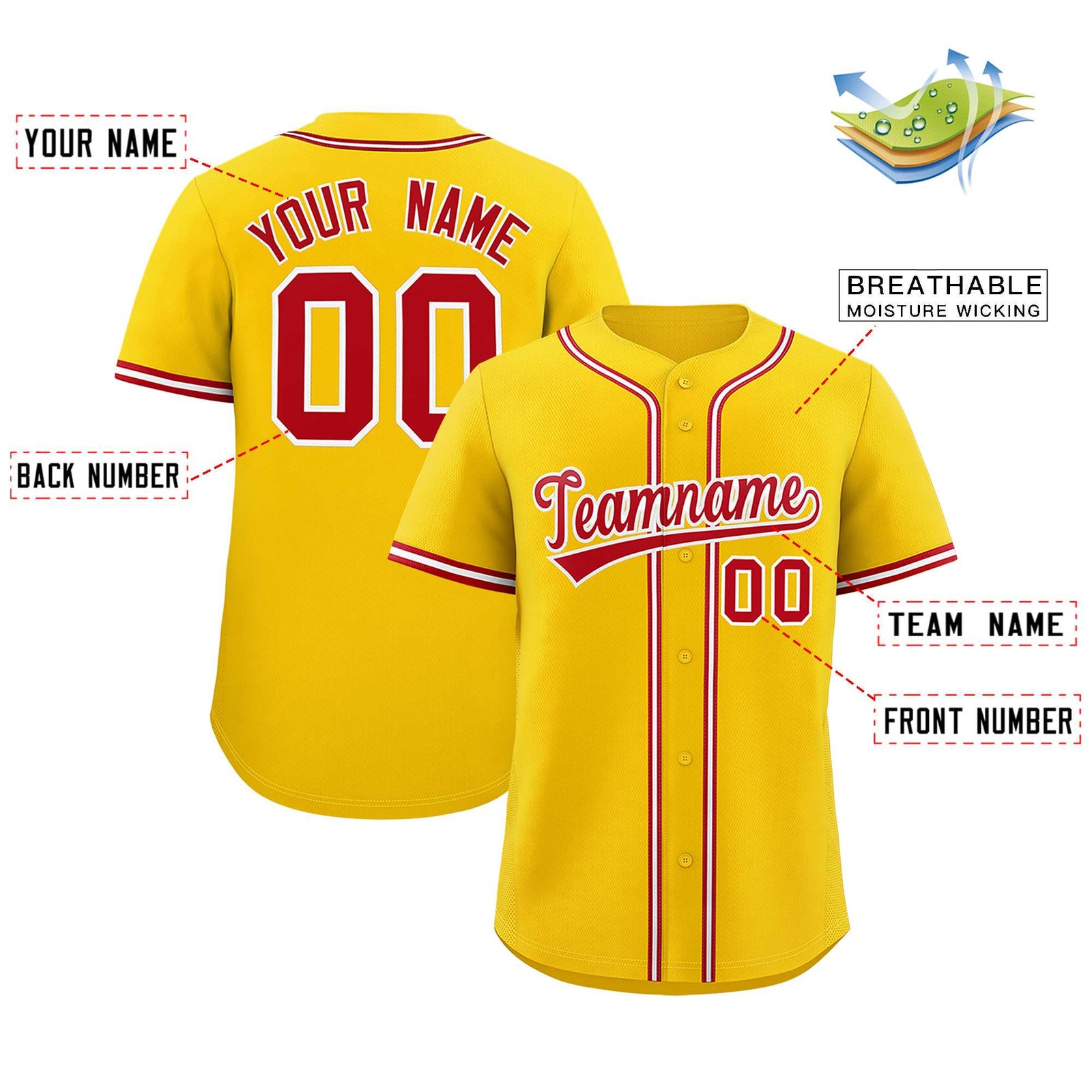 Custom Gold Classic Style Authentic Baseball Jersey