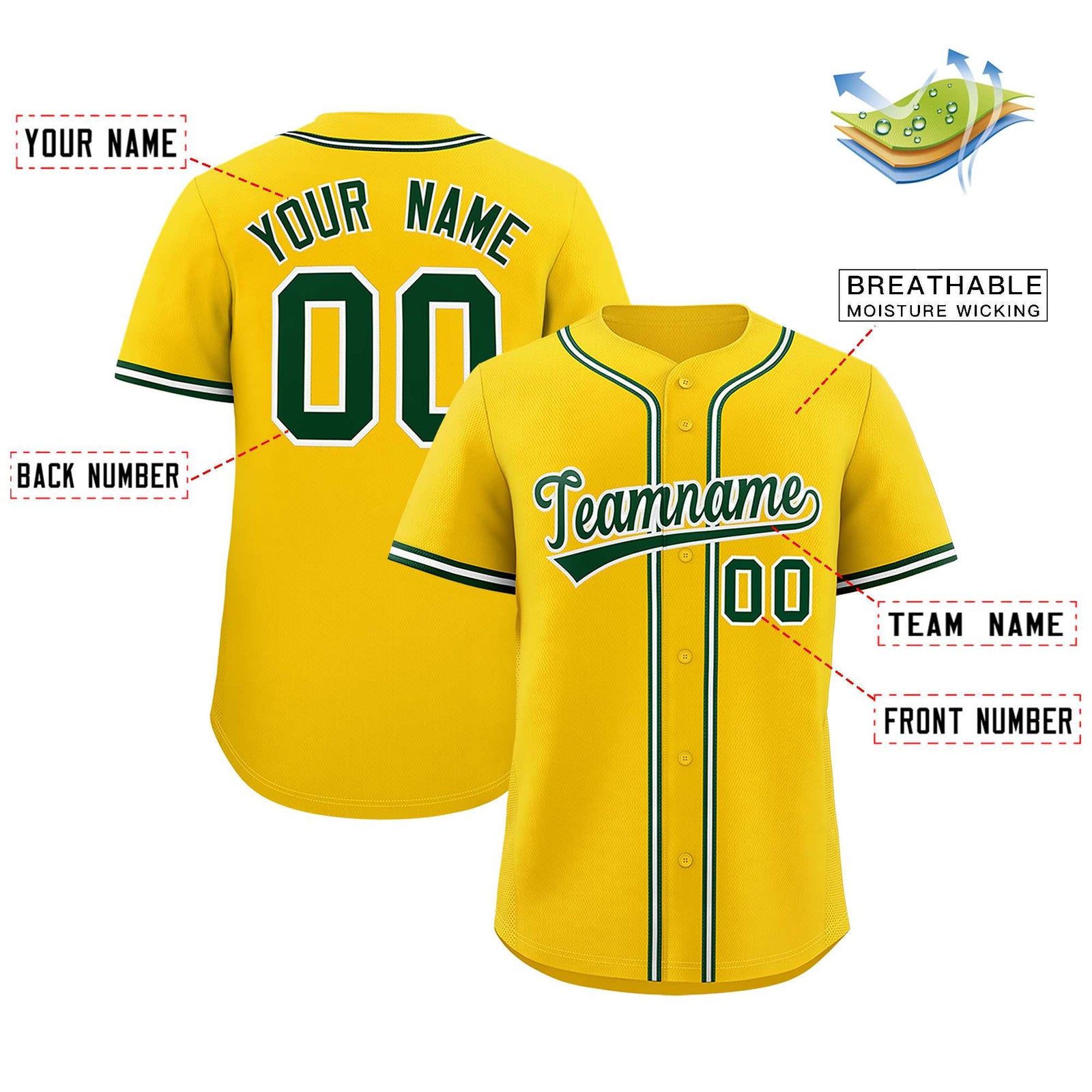 Custom Gold Classic Style Authentic Baseball Jersey