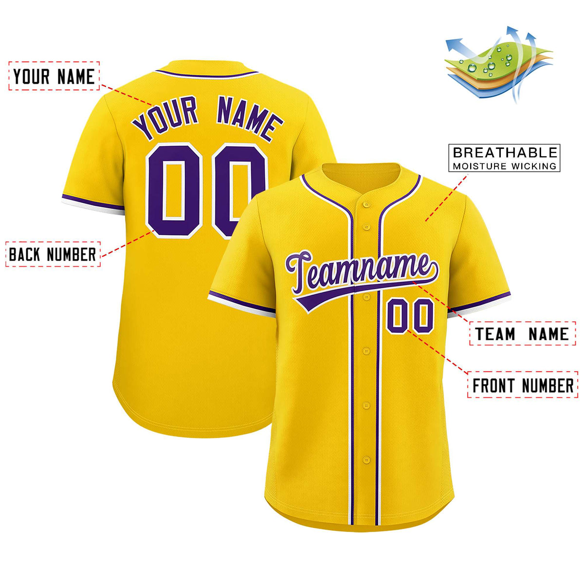 Custom Gold Classic Style Authentic Baseball Jersey