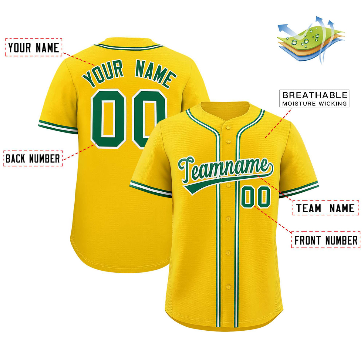 Custom Gold Classic Style Authentic Baseball Jersey