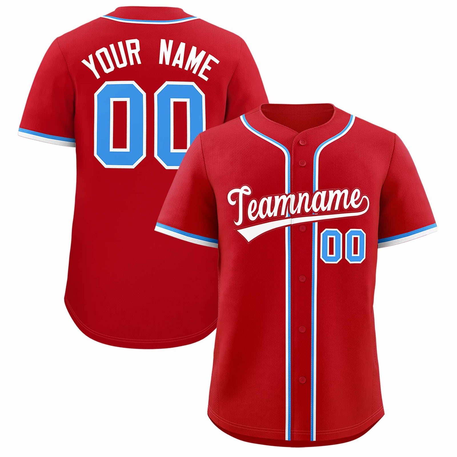 Custom Red Classic Style Authentic Baseball Jersey