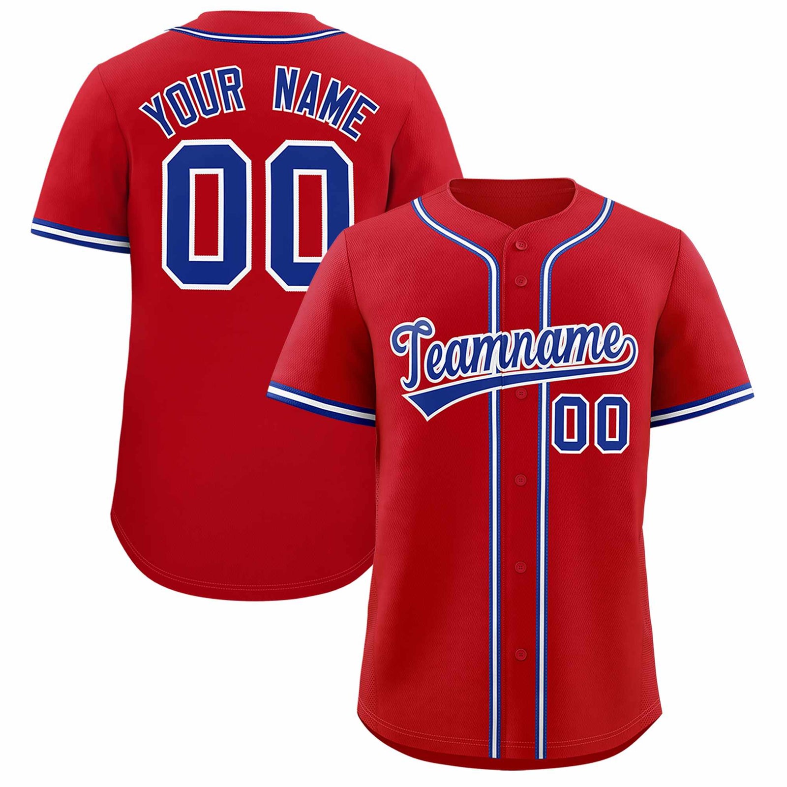 Custom Red Classic Style Authentic Baseball Jersey