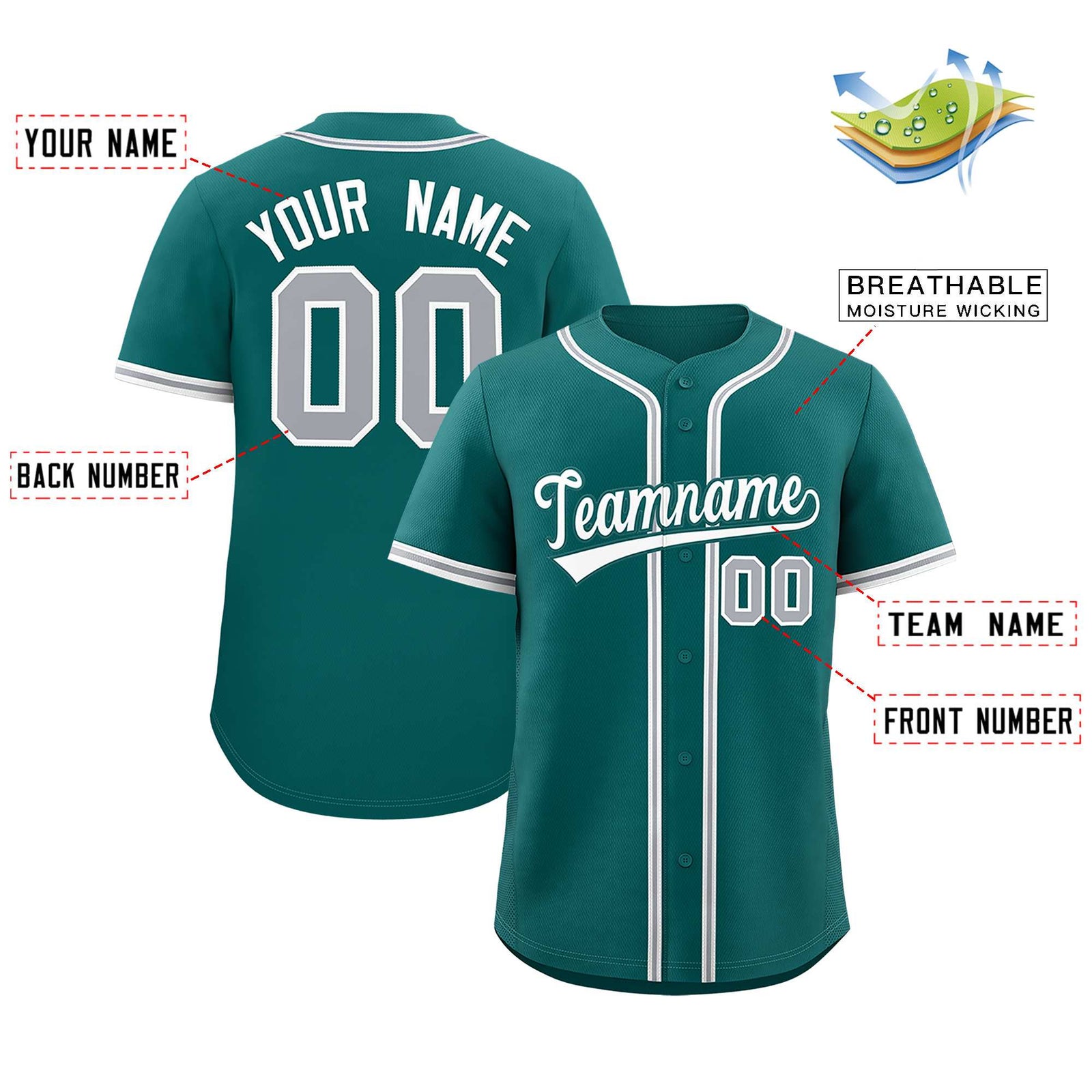 Custom Aqua Classic Style Authentic Baseball Jersey