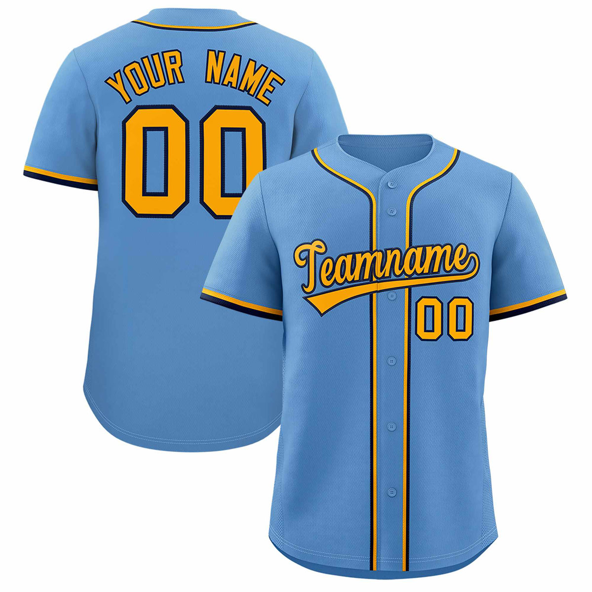 Custom Light Blue Classic Style Authentic Baseball Jersey