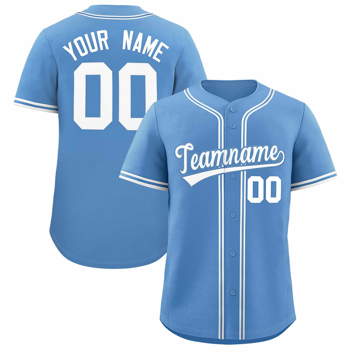Custom Light Blue Classic Style Authentic Baseball Jersey