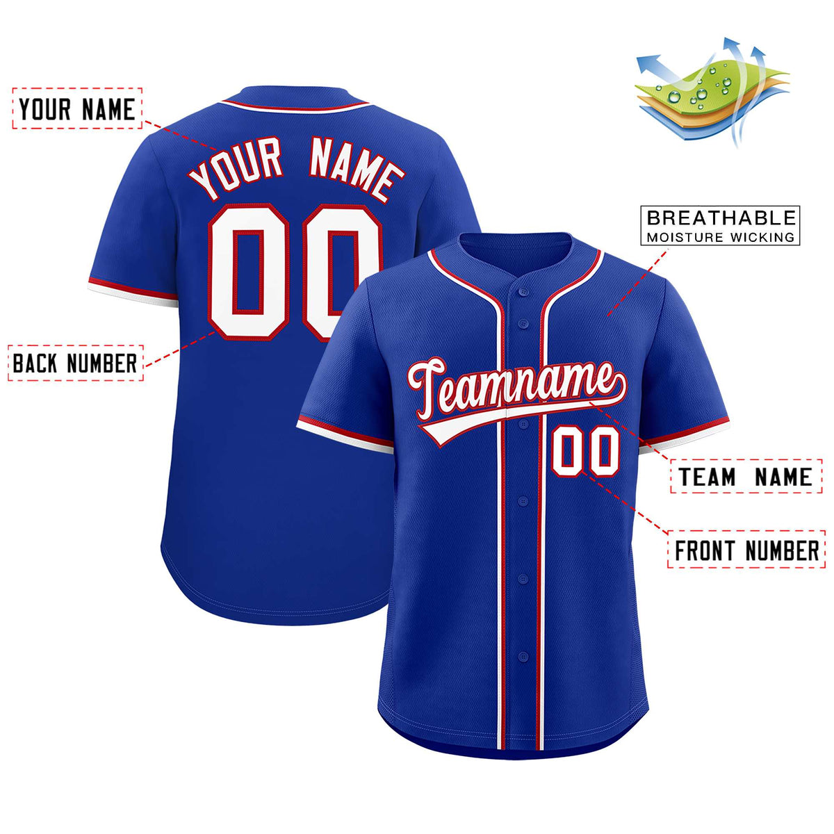 Custom Royal Classic Style Authentic Baseball Jersey