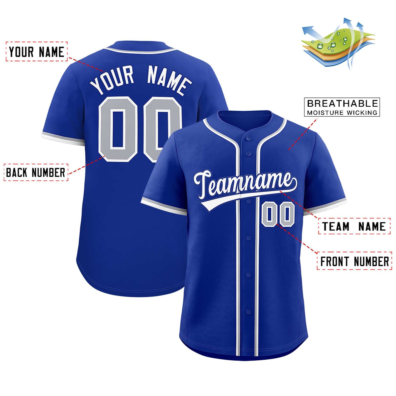 Custom Royal Classic Style Authentic Baseball Jersey