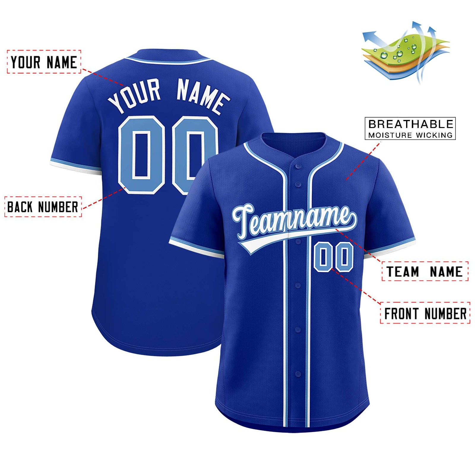 Custom Royal Classic Style Authentic Baseball Jersey