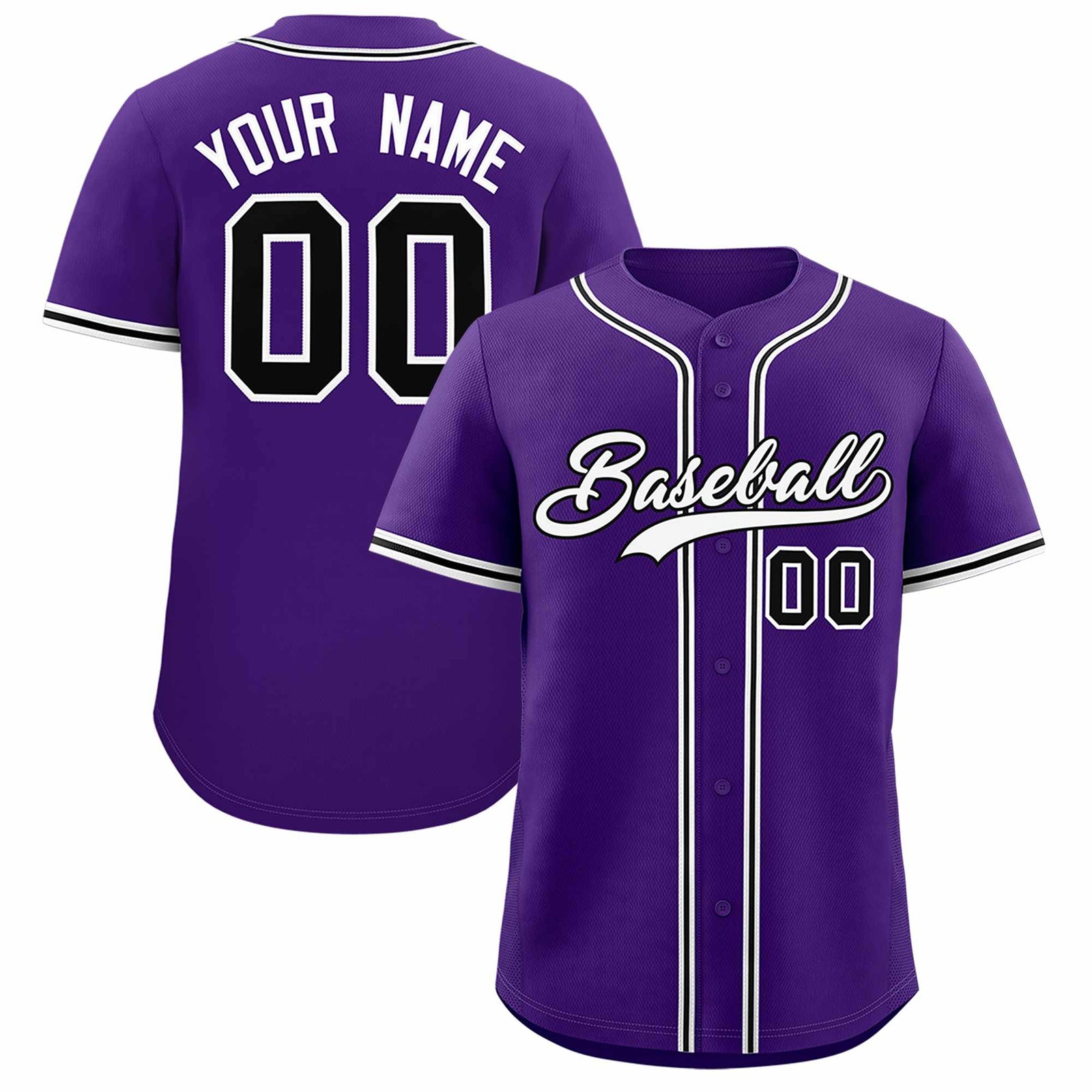 Custom Purple Classic Style Authentic Baseball Jersey