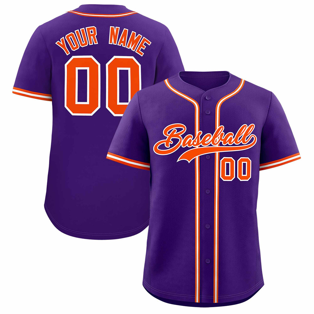 Custom Purple Classic Style Authentic Baseball Jersey