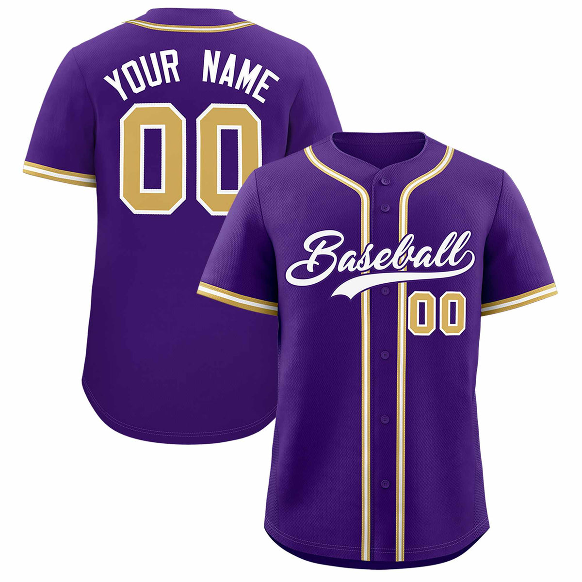 Custom Purple Classic Style Authentic Baseball Jersey
