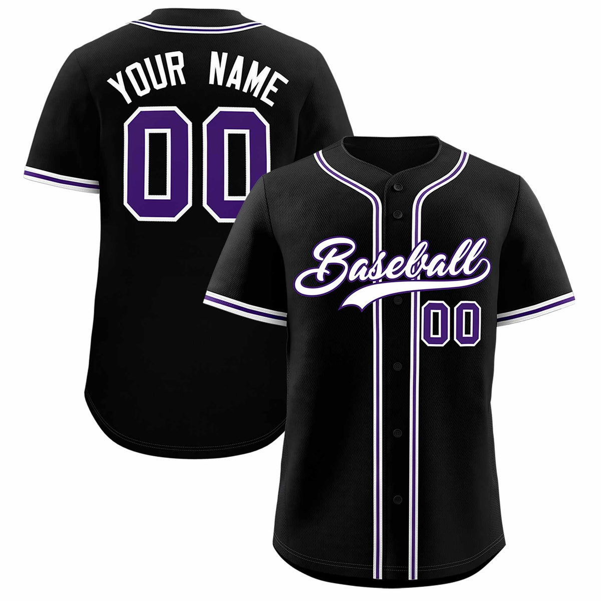 Custom Black Classic Style Authentic Baseball Jersey