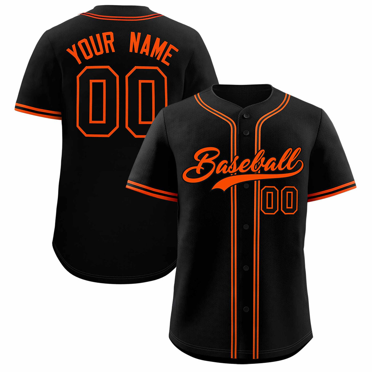 Custom Black Classic Style Authentic Baseball Jersey