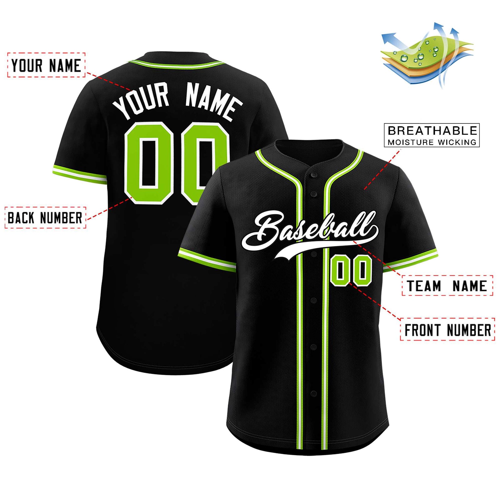 Custom Black Classic Style Authentic Baseball Jersey
