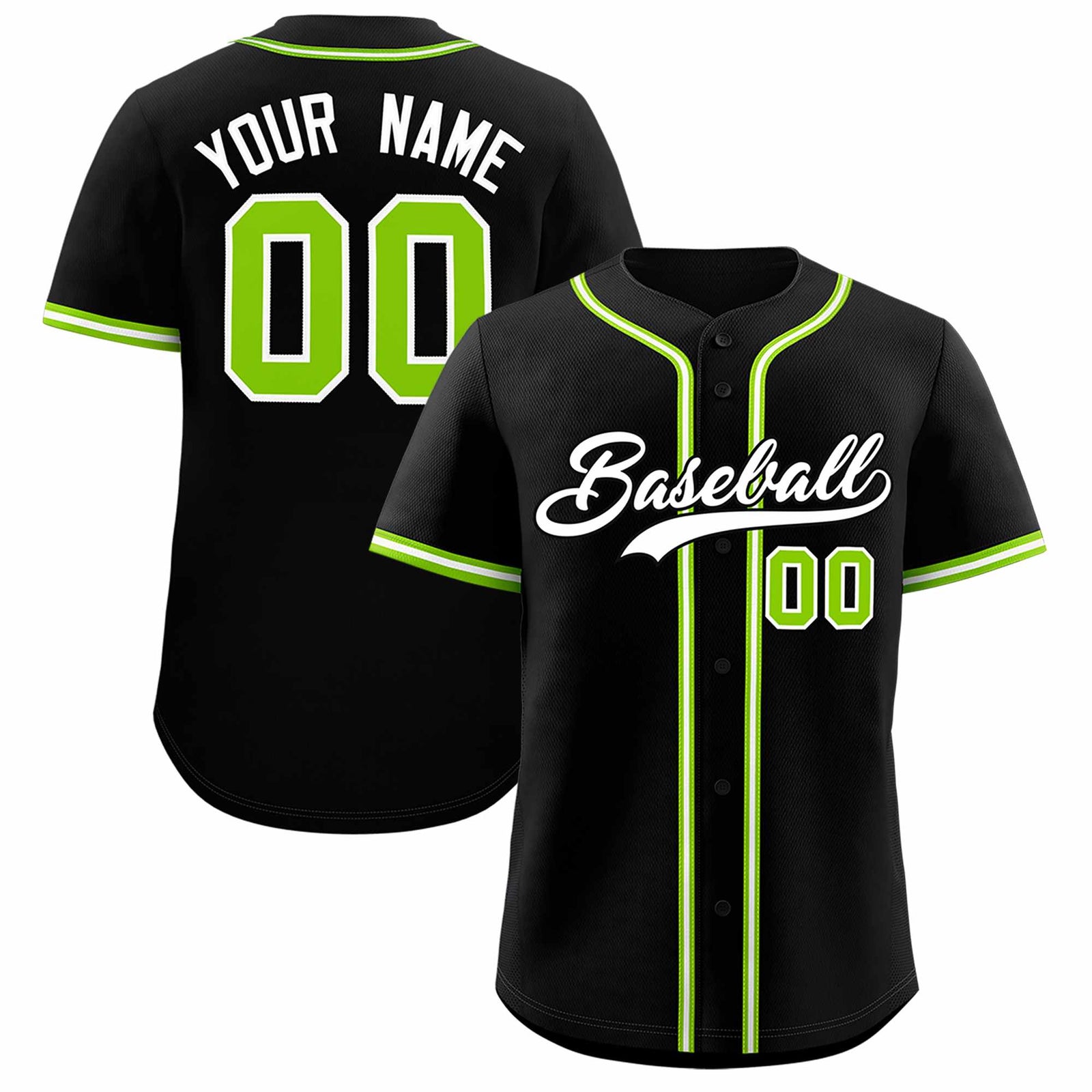 Custom Black Classic Style Authentic Baseball Jersey