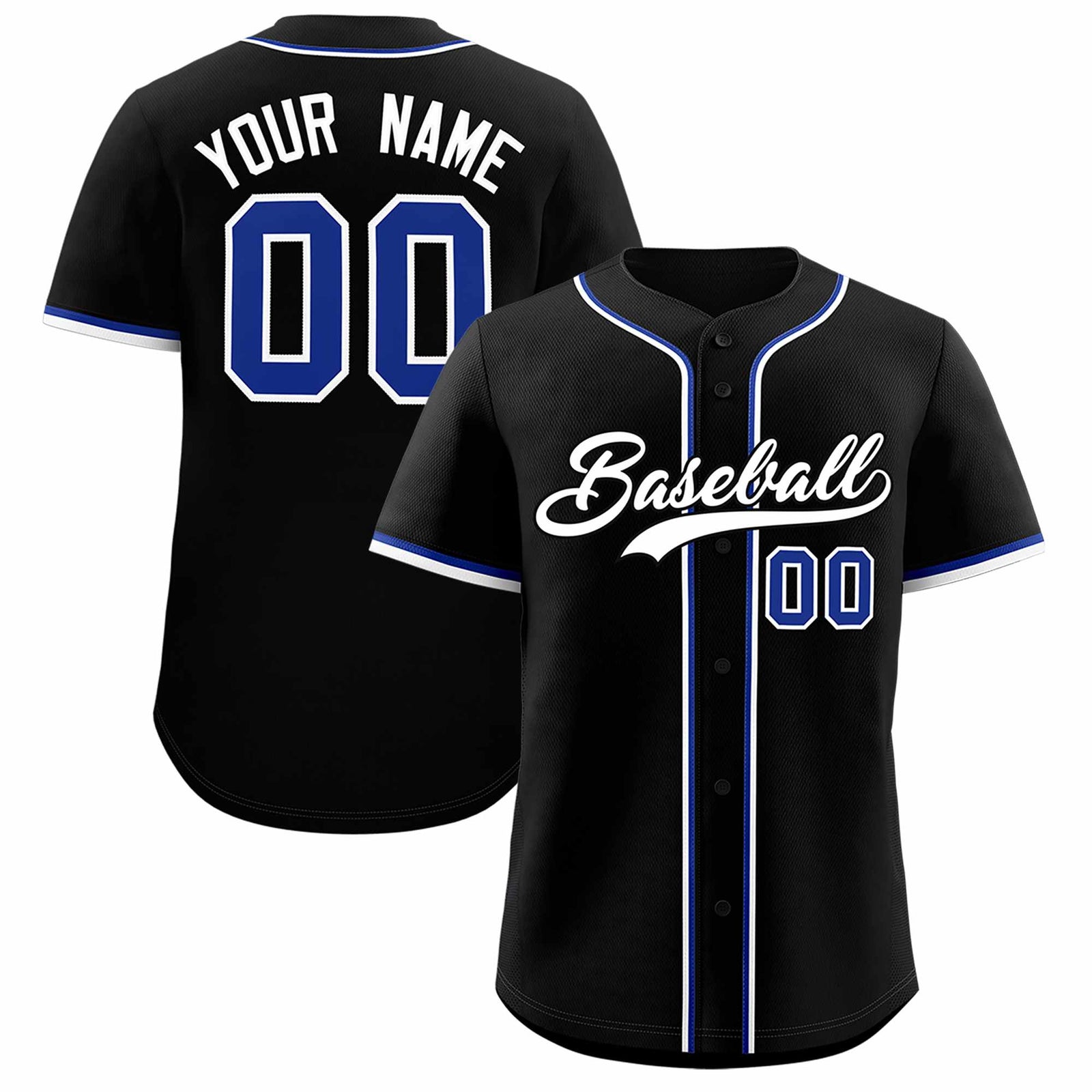 Custom Black Classic Style Authentic Baseball Jersey