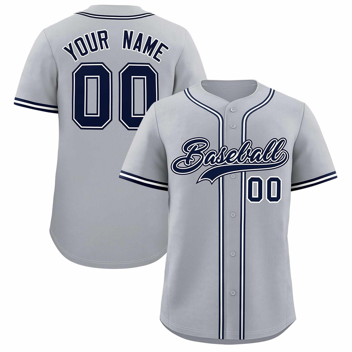 Custom Gray Classic Style Authentic Baseball Jersey