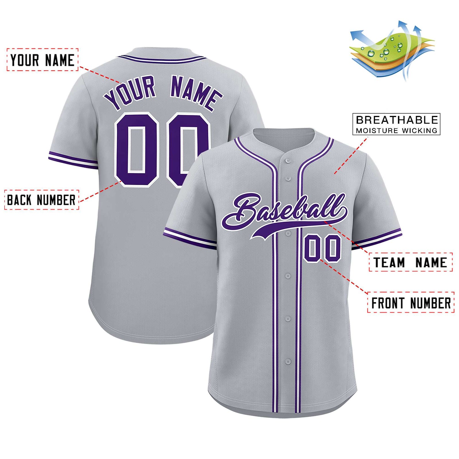 Custom Gray Classic Style Authentic Baseball Jersey