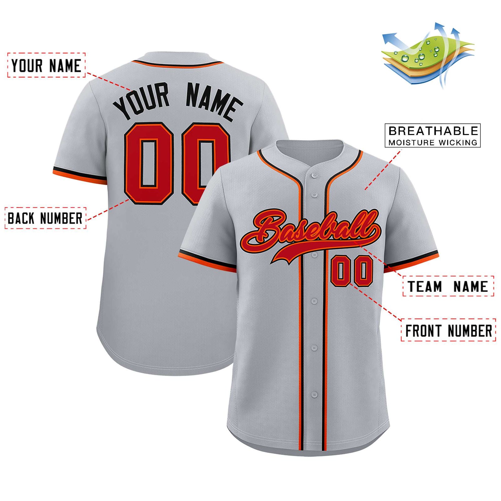 Custom Gray Classic Style Authentic Baseball Jersey