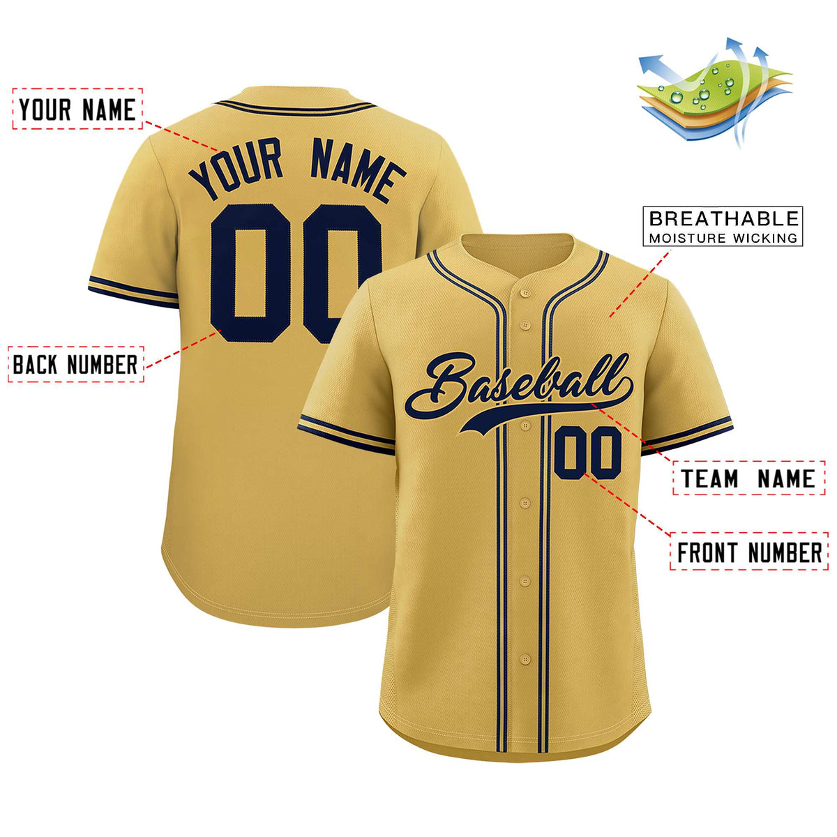 Custom Cream Classic Style Authentic Baseball Jersey