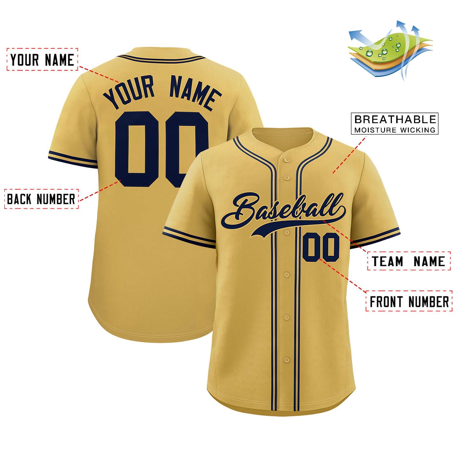 Custom Cream Classic Style Authentic Baseball Jersey