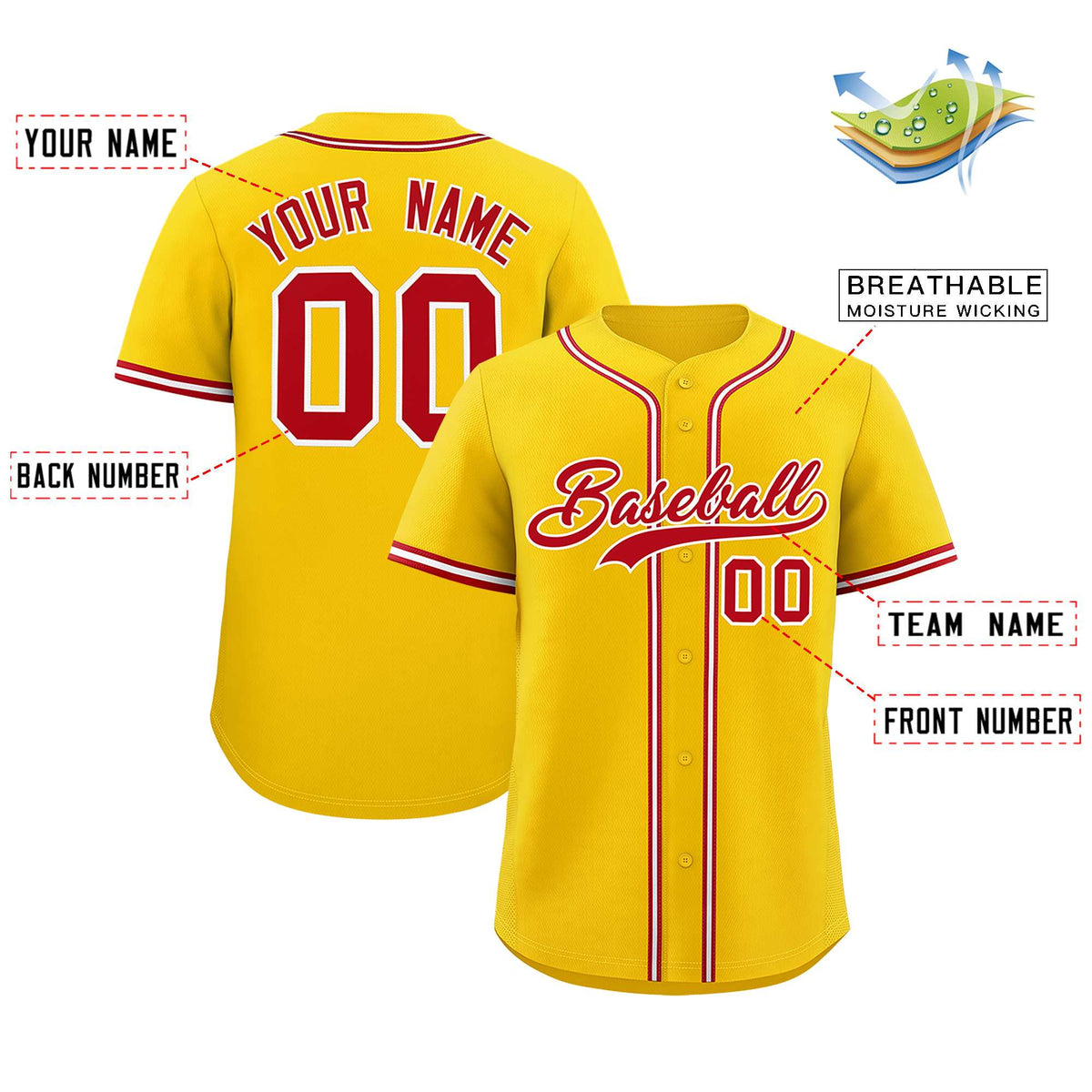 Custom Gold Classic Style Authentic Baseball Jersey