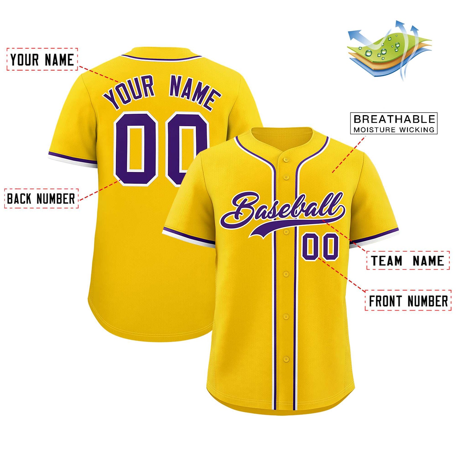Custom Gold Classic Style Authentic Baseball Jersey