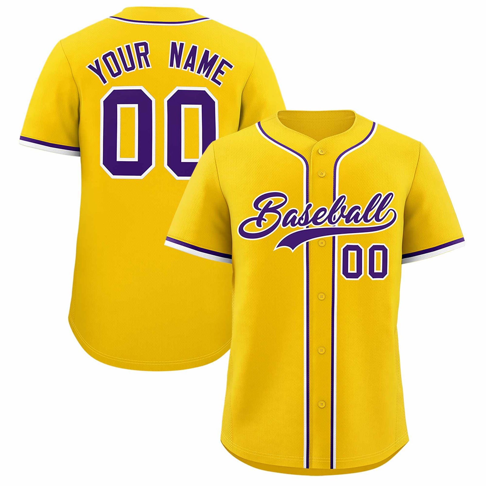 Custom Gold Classic Style Authentic Baseball Jersey