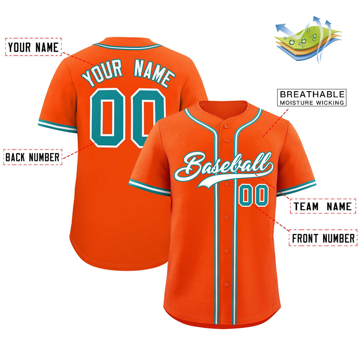 Custom Orange Classic Style Authentic Baseball Jersey