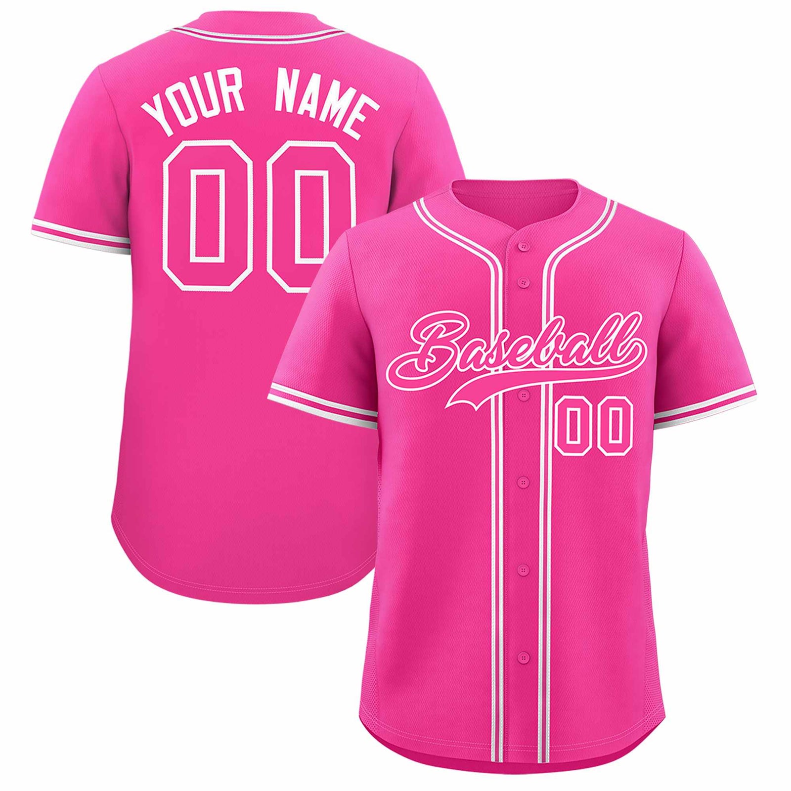 Custom Pink Classic Style Authentic Baseball Jersey