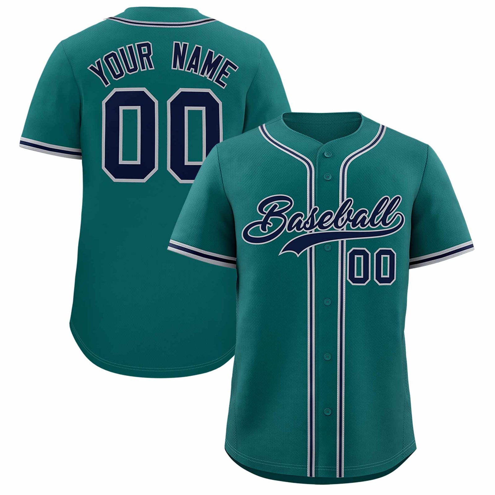 Custom Aqua Classic Style Authentic Baseball Jersey