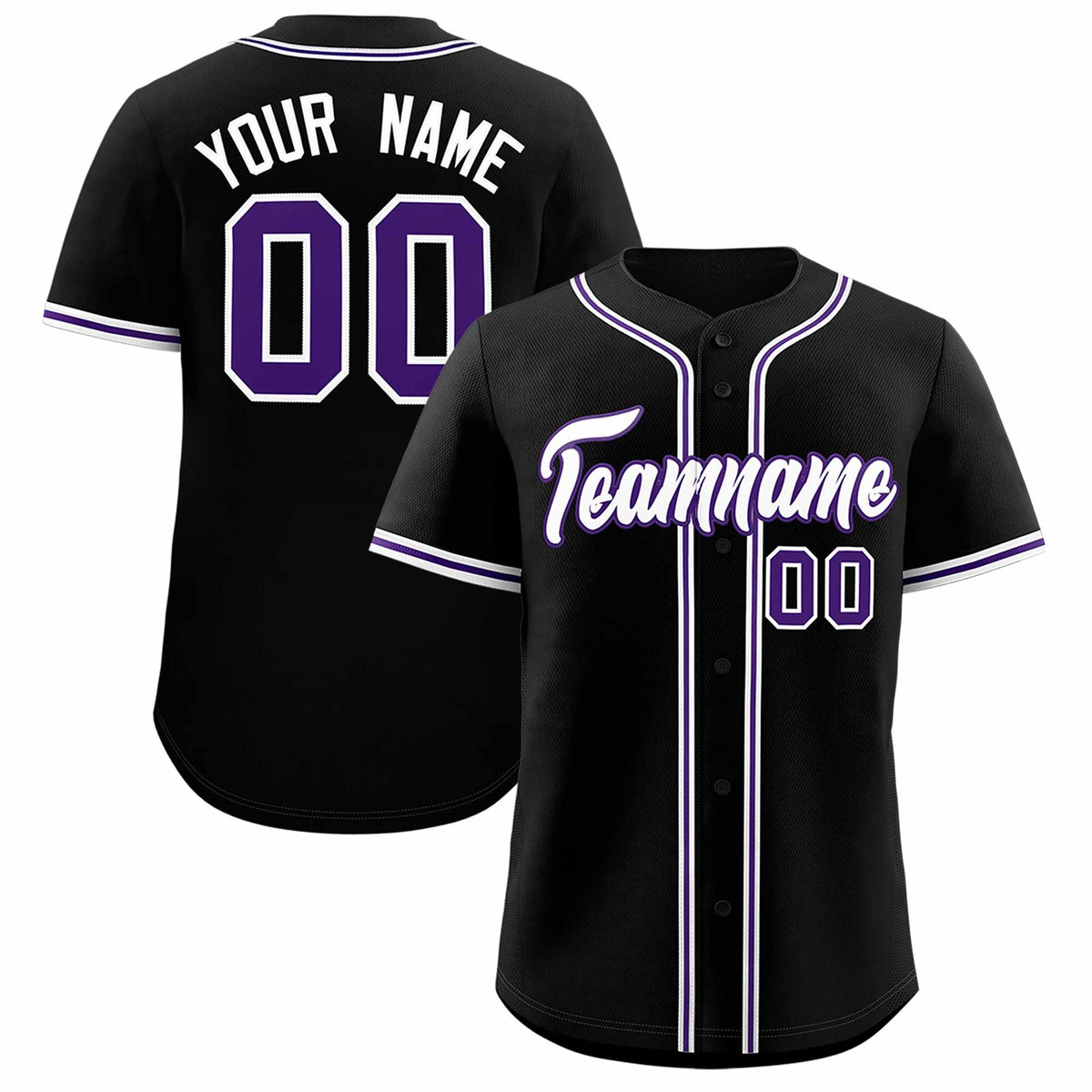 Custom Black Classic Style Authentic Baseball Jersey