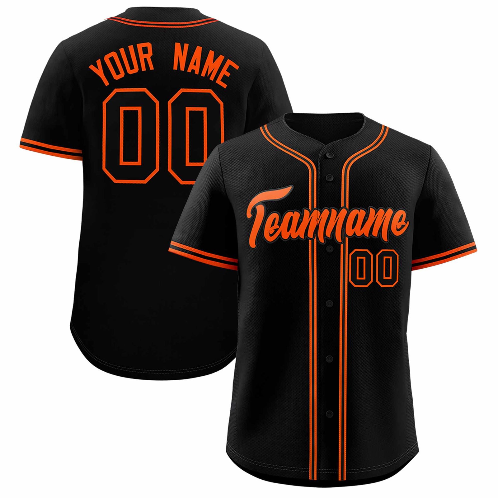 Custom Black Classic Style Authentic Baseball Jersey