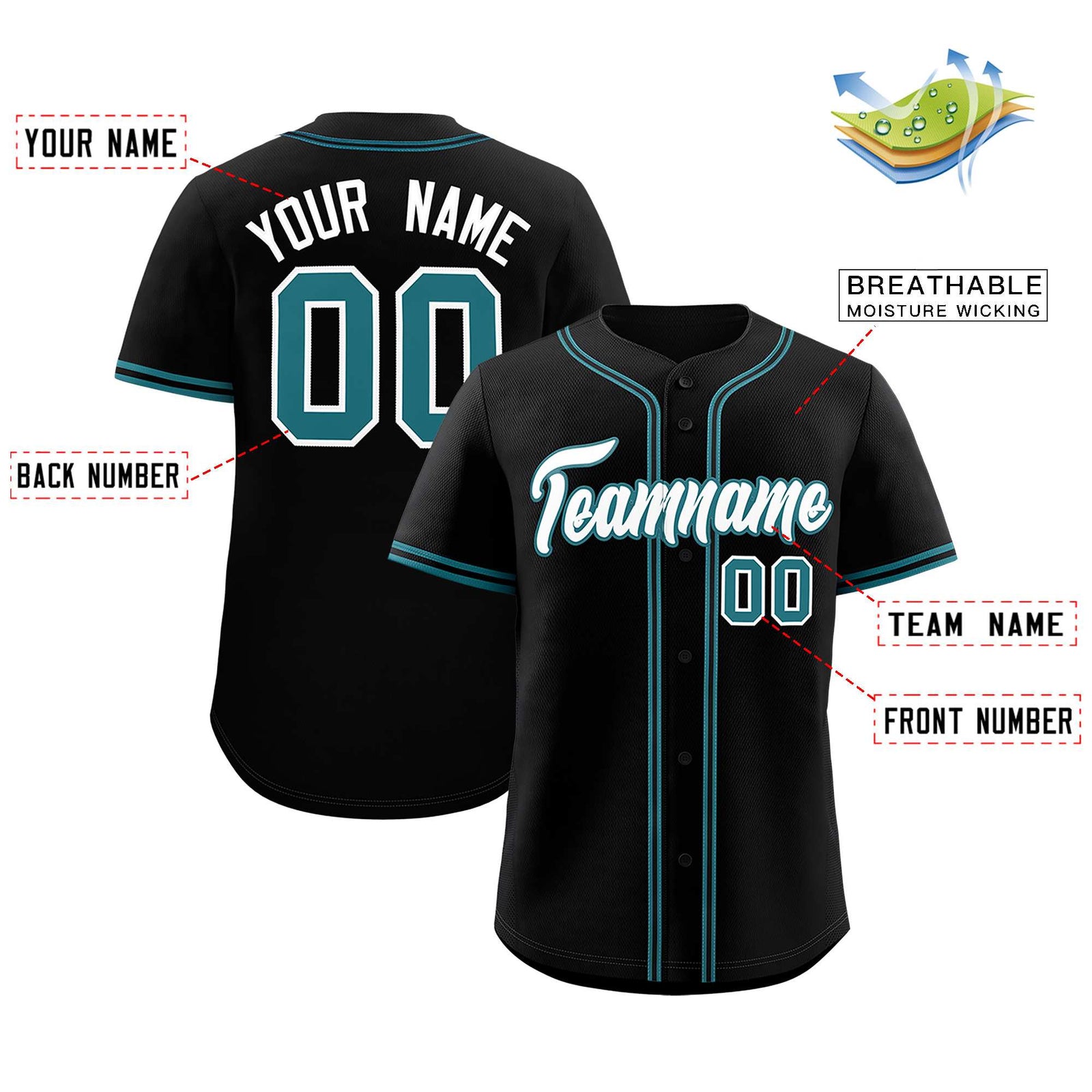 Custom Black Classic Style Authentic Baseball Jersey