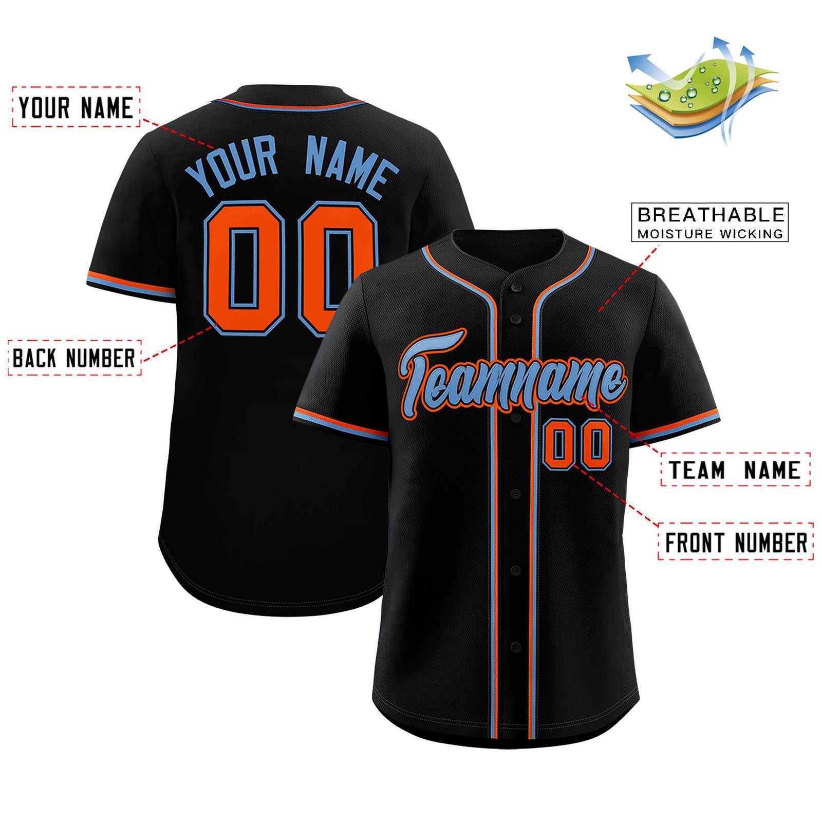 Custom Black Classic Style Authentic Baseball Jersey