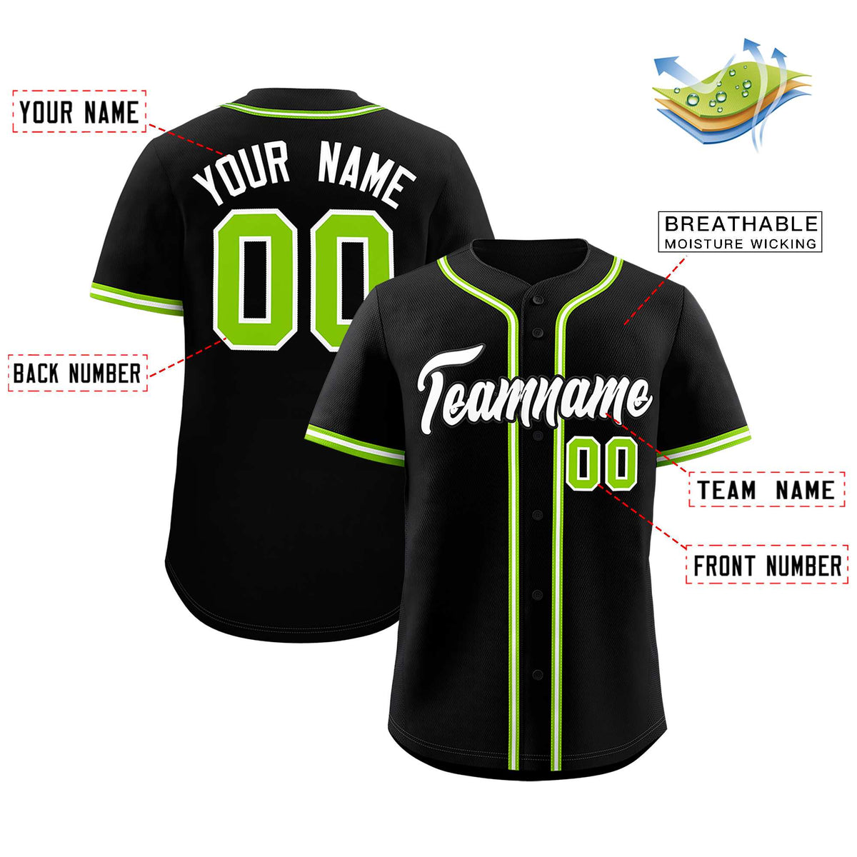 Custom Black Classic Style Authentic Baseball Jersey
