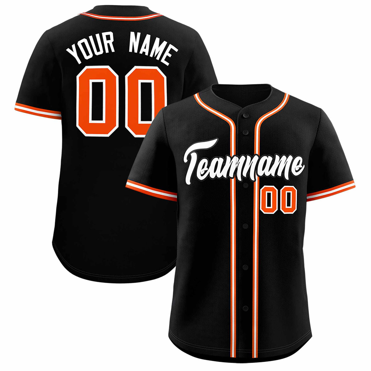 Custom Black Classic Style Authentic Baseball Jersey