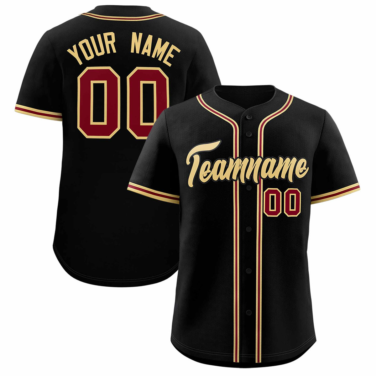 Custom Black Classic Style Authentic Baseball Jersey