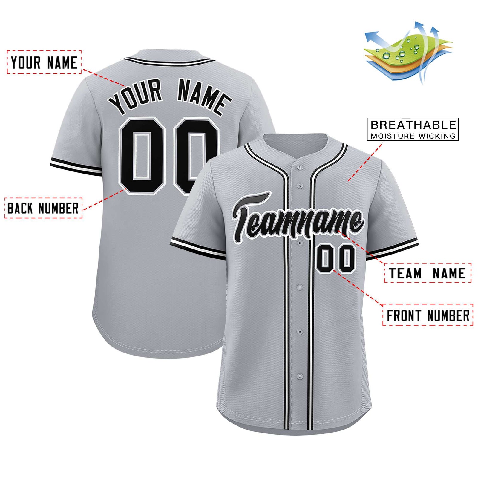 Custom Gray Classic Style Authentic Baseball Jersey
