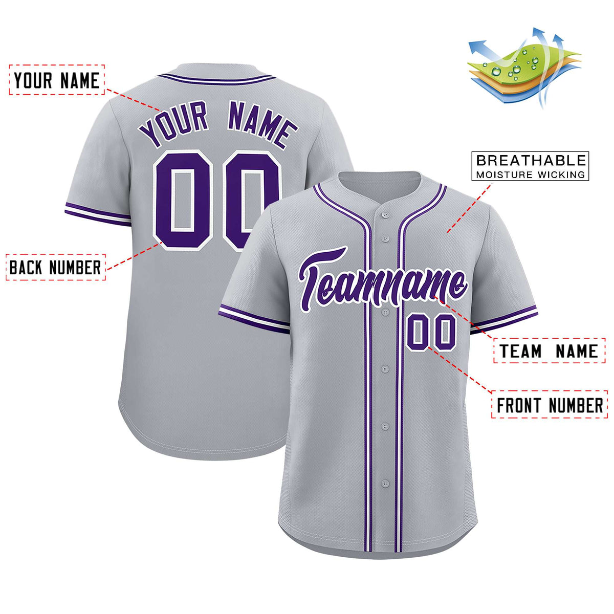 Custom Gray Classic Style Authentic Baseball Jersey