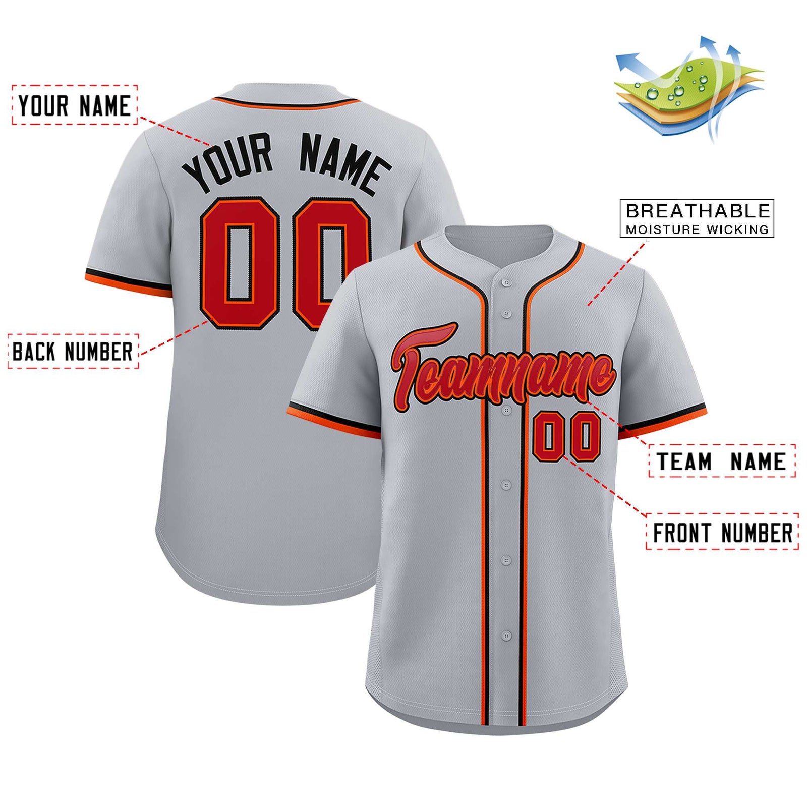 Custom Gray Classic Style Authentic Baseball Jersey