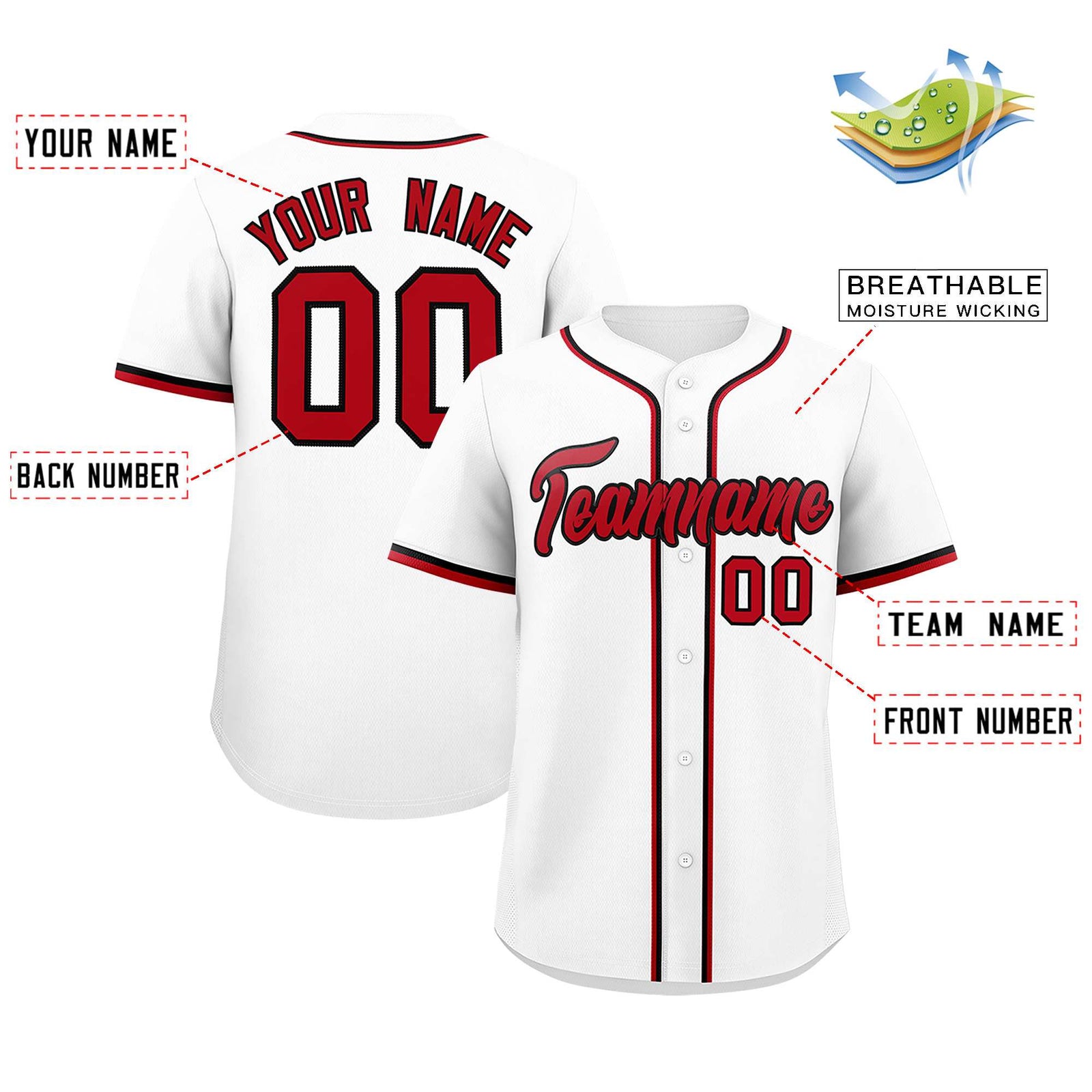 Custom White Classic Style Authentic Baseball Jersey